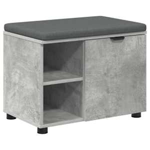 vidaXL Hallipink padjaga riiuliga uksega BetoonHall 60 x 38 x 46 cm