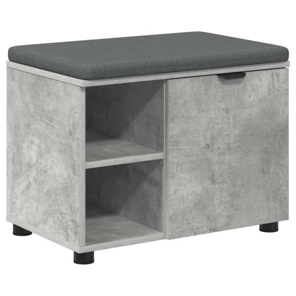 vidaXL Hallipink padjaga riiuliga uksega BetoonHall 60 x 38 x 46 cm