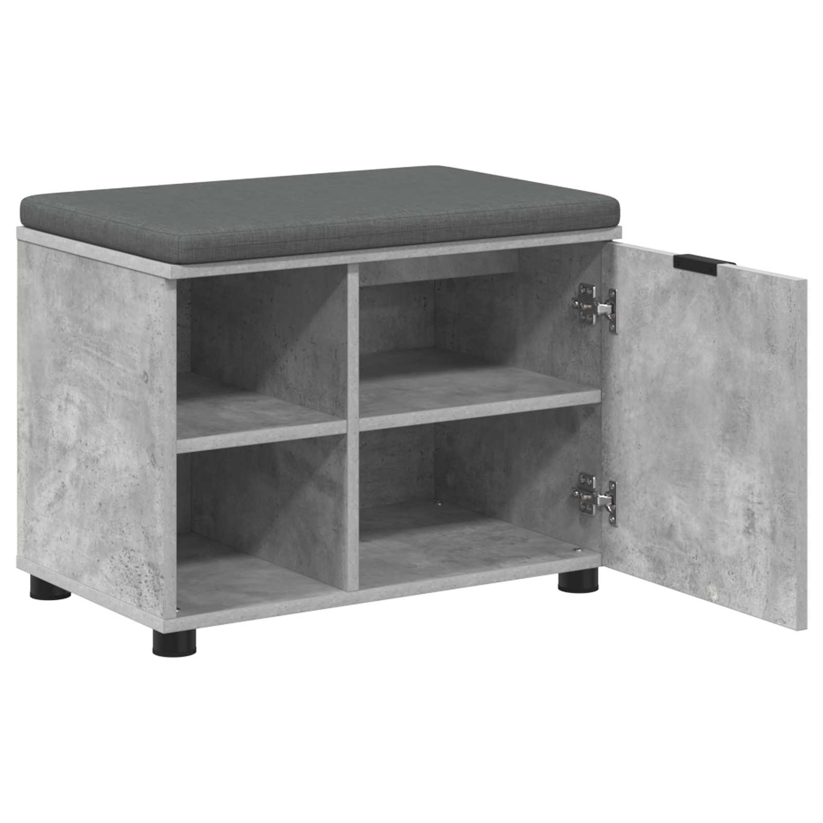 Haldna klop z blazino Enobarvno Betonsko siva 60 x 38 x 46 cm - slika 5