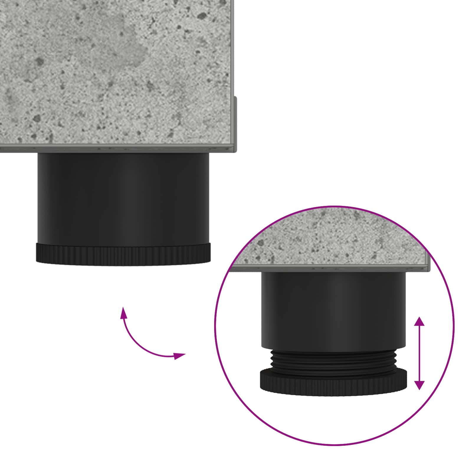 Haldna klop z blazino Enobarvno Betonsko siva 60 x 38 x 46 cm - slika 11