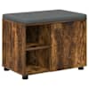 vidaXL Hallipink padjaga riiuliga Suitsetatud Tamm 60 x 38 x 46 cm