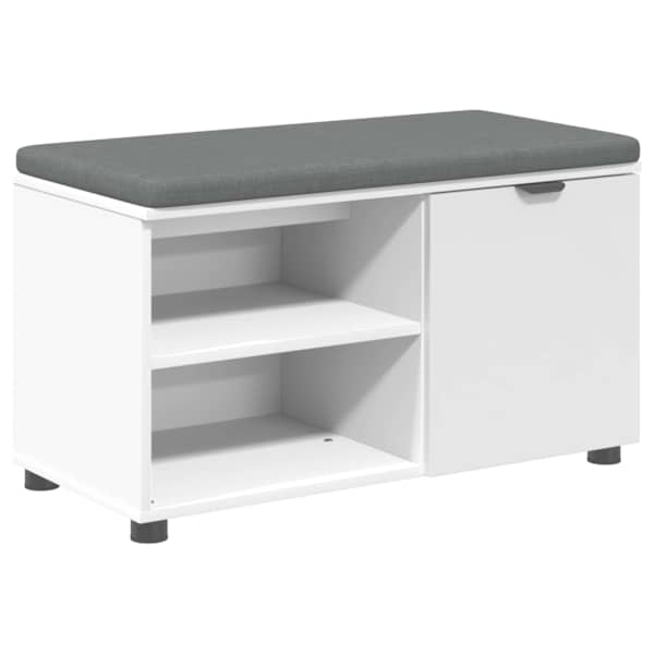 vidaXL Hallipink padjaga riiuliga ladustamisega Valge 80 x 38 x 46 cm