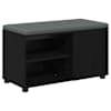 vidaXL Hallipink padjaga riiuliga uksega Must Tamm 80 x 38 x 46 cm
