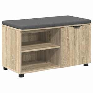 vidaXL Hallipink padjaga riiuliga uksega Sonoma tamm 80 x 38 x 46 cm