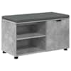 vidaXL Hallipink padjaga riiuliga uksega BetoonHall 80 x 38 x 46 cm
