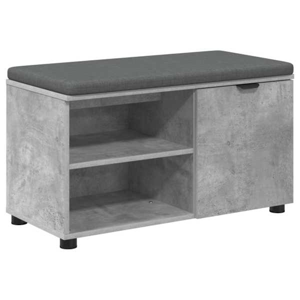 vidaXL Hallipink padjaga riiuliga uksega BetoonHall 80 x 38 x 46 cm
