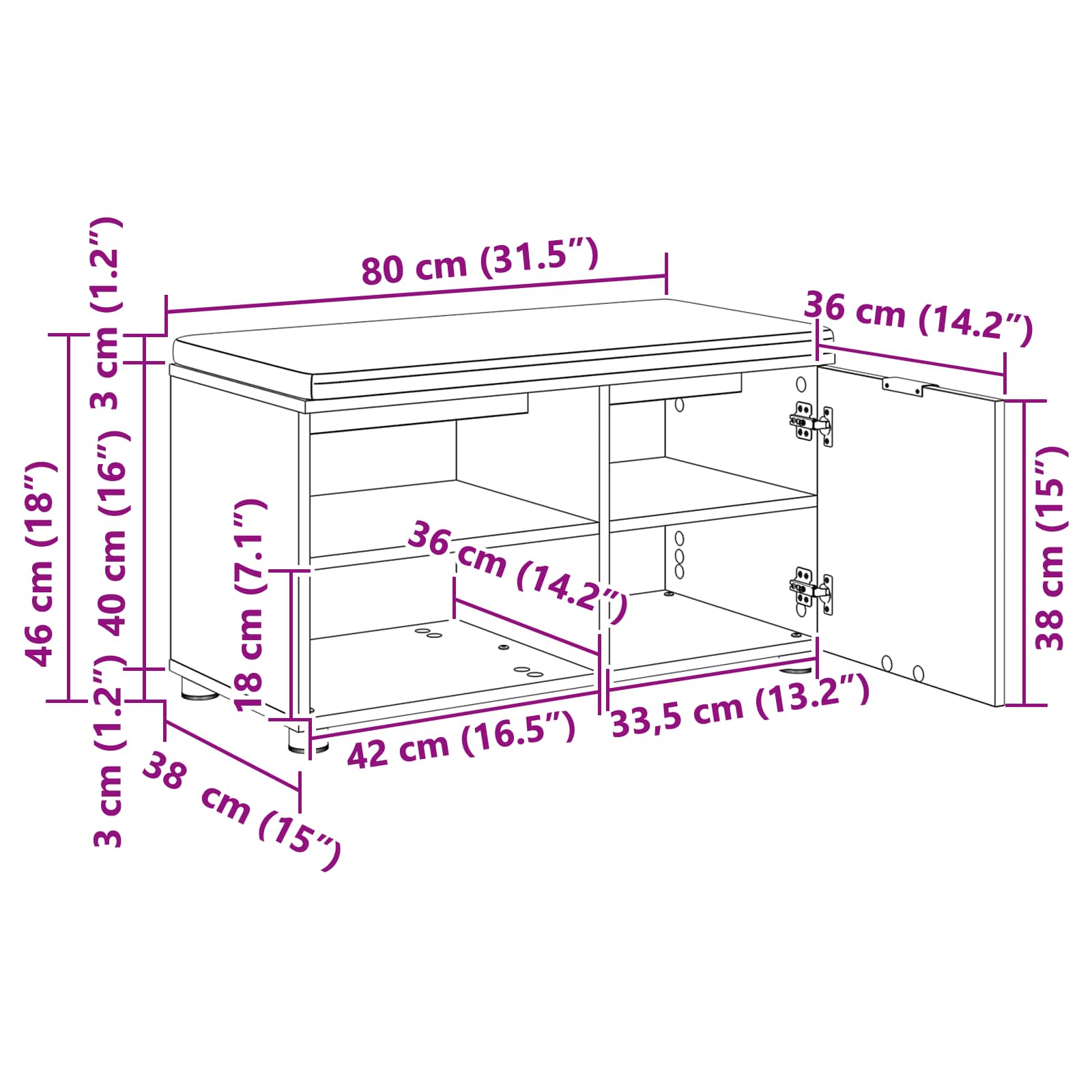 Haldna klop z blazino Enobarvno Betonsko siva 80 x 38 x 46 cm - slika 13