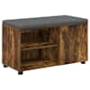 vidaXL Hallipink padjaga riiuliga Suitsetatud Tamm 80 x 38 x 46 cm
