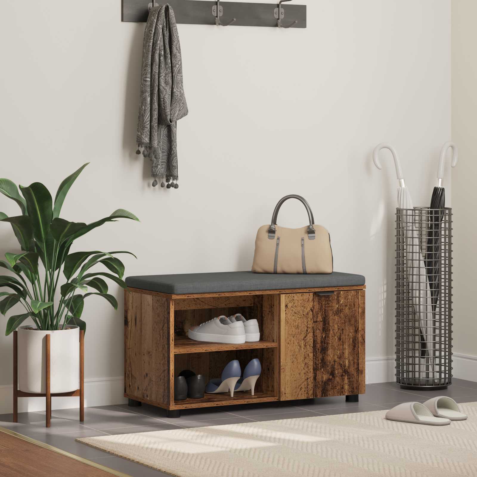 Haldna klop z blazino Enobarvno Star les 80 x 38 x 46 cm