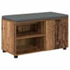 vidaXL Hallipink padjaga riiuliga uksega Vana puit 80 x 38 x 46 cm