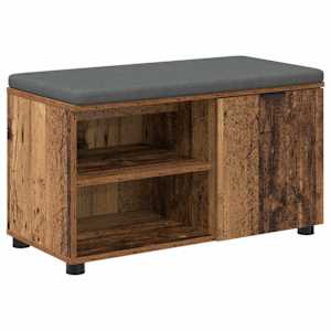 vidaXL Hallipink padjaga riiuliga uksega Vana puit 80 x 38 x 46 cm