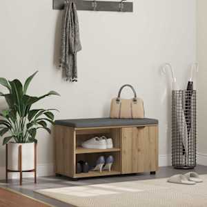 Haldna klop z blazino s polico Obrtni Hrast 80 x 38 x 46 cm