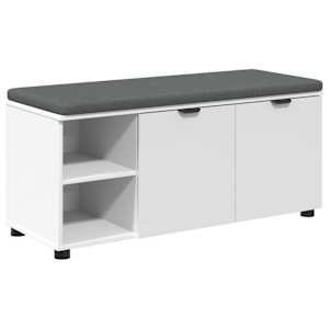 vidaXL Hallipink padjaga riiuliga ladustamisega Valge 100 x 38 x 46 cm