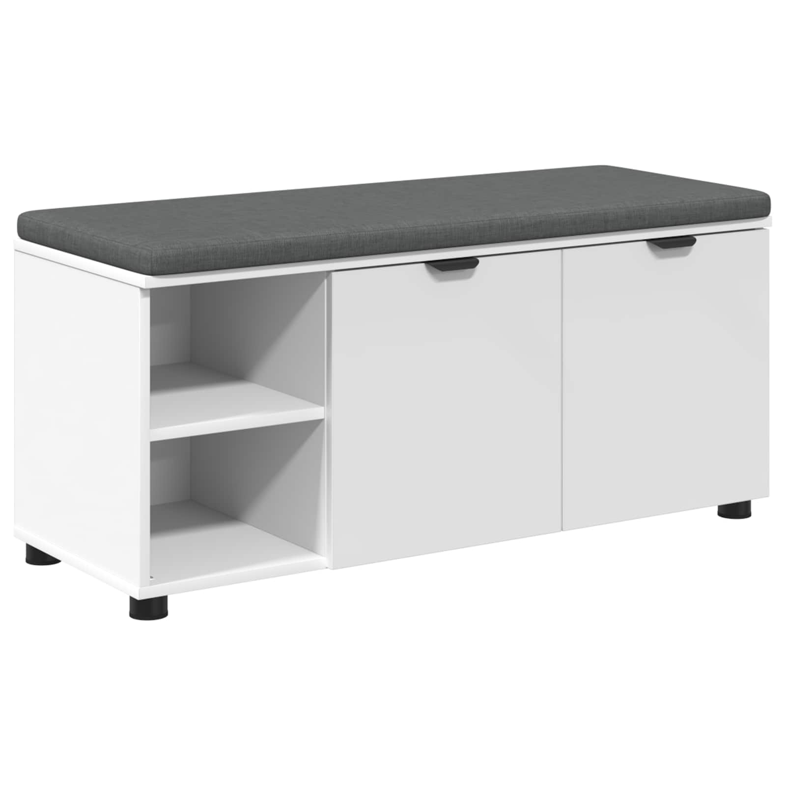 Thumbnail - vidaXL Flurbank mit Kissen mit Regal mit Tür Weiß 100 x 38 x 46 cm