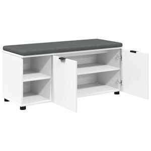Chodbičková lavice s polštářem s policí Bílý 100 x 38 x 46 cm - obrázek 5