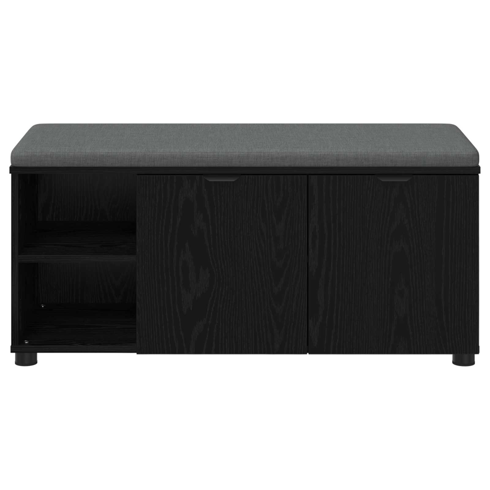 Haldna klop z blazino Enobarvno Črna Orehovina 100 x 38 x 46 cm - slika 6