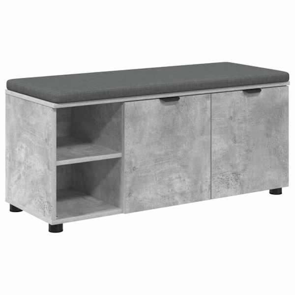 vidaXL Hallipink padjaga riiuliga uksega BetoonHall 100 x 38 x 46 cm