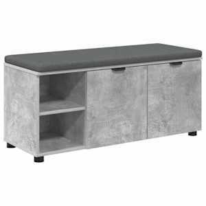 Chodbičková lavice s polštářem Betonově Šedá 100 x 38 x 46 cm - obrázek 2