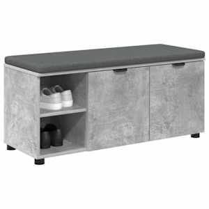 Chodbičková lavice s polštářem Betonově Šedá 100 x 38 x 46 cm - obrázek 3