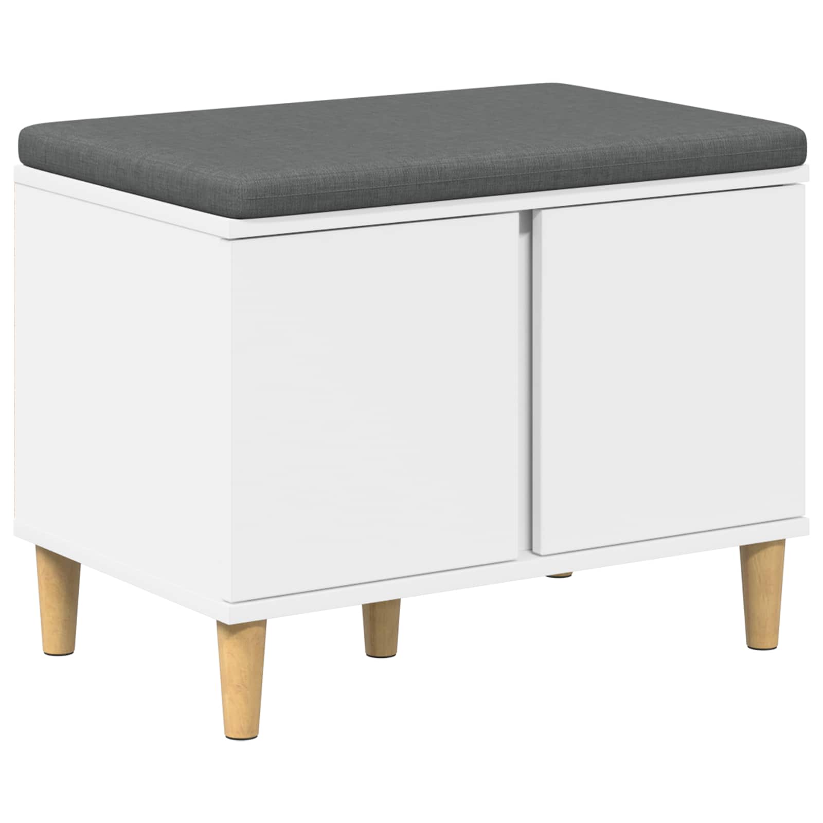 Haldna klop z blazino s shranjevanjem Bela 60 x 38 x 46 cm - slika 2