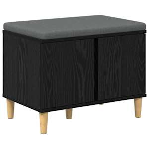 vidaXL Hallipink padjaga ladustamisega Must Tamm 60 x 38 x 46 cm