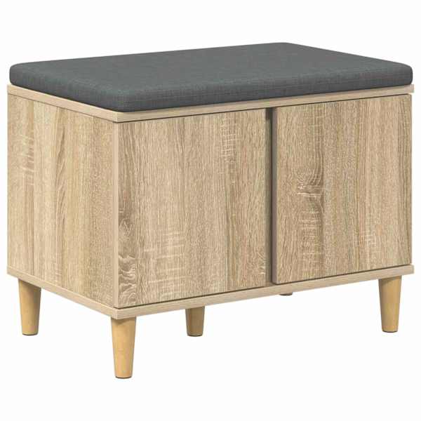 vidaXL Hallipink padjaga ladustamisega Sonoma tamm 60 x 38 x 46 cm