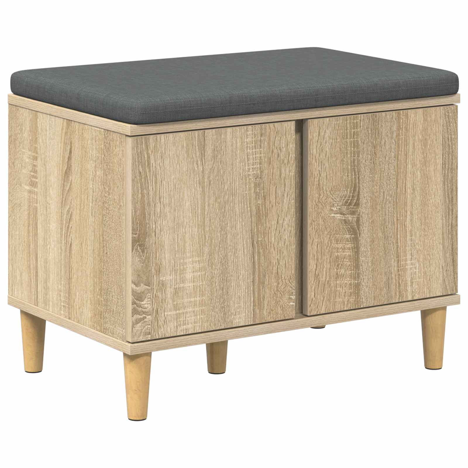 VidaXL Hallenbank Sonoma Eik 60 X 38 X 46 Cm Geengineerd Hout En Stof