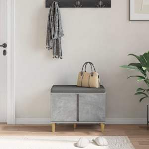 Chodbičková lavice s polštářem Betonově Šedá 60 x 38 x 46 cm - obrázek 4