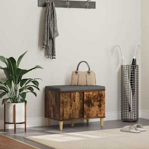 Haldna klop z blazino s polico Dimljeni Hrast 60 x 38 x 46 cm