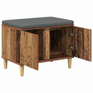 Chodbičková lavice s polštářem Staré dřevo 60 x 38 x 46 cm - obrázek 5