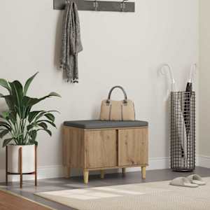 Haldna klop z blazino s polico Obrtni Hrast 60 x 38 x 46 cm