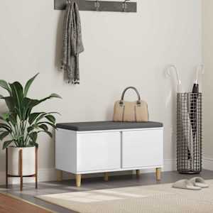 Haldna klop Bela 80 x 38 x 46 cm Oblikovan Les in Tkanina