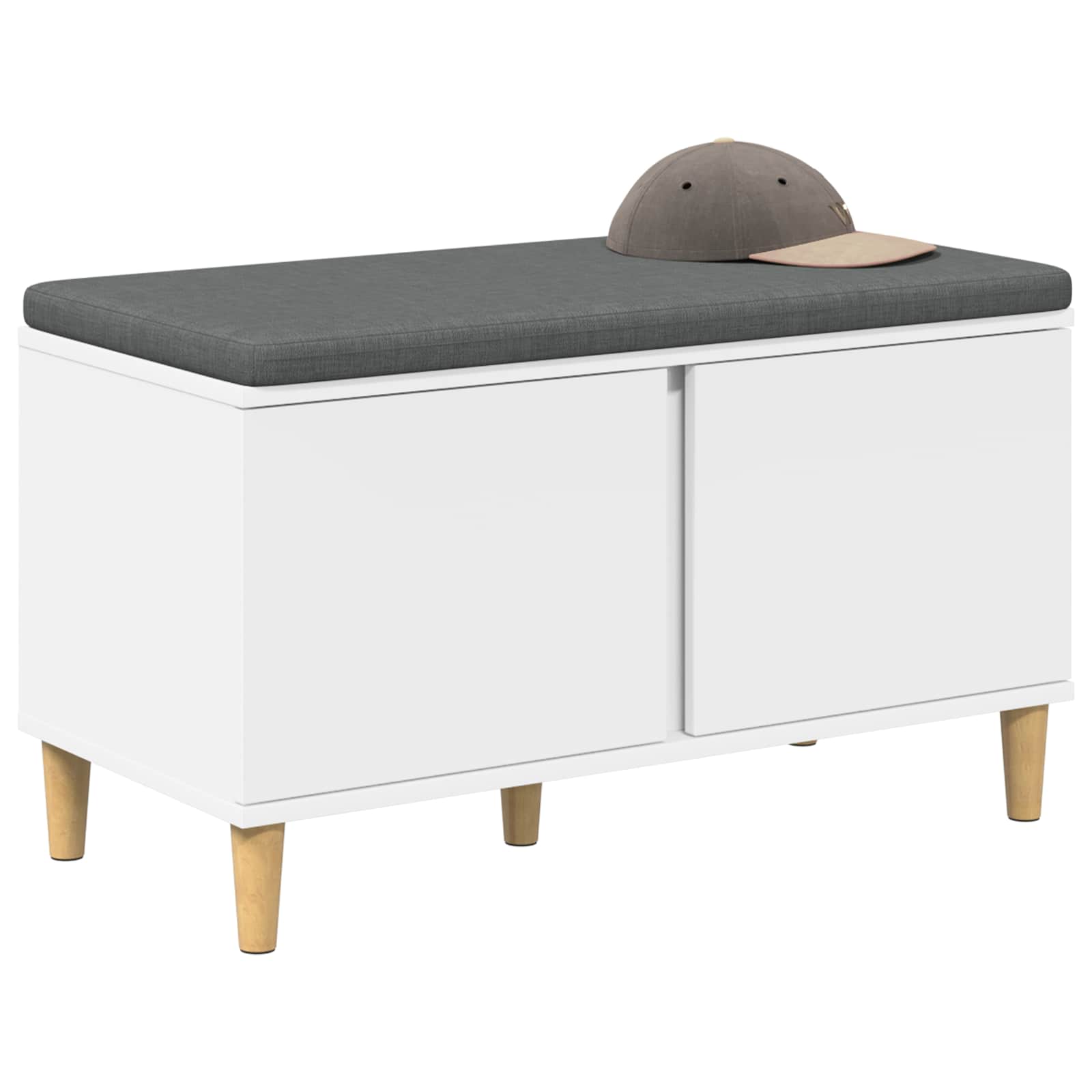 Haldna klop z blazino s shranjevanjem Bela 60 x 38 x 46 cm - slika 3