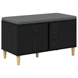vidaXL Hallipink padjaga ladustamisega Must Tamm 80 x 38 x 46 cm