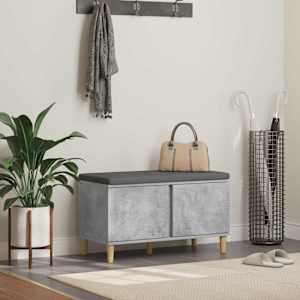 Haldna klop Beton Siva 80 x 38 x 46 cm Oblikovan Les in Tkanina