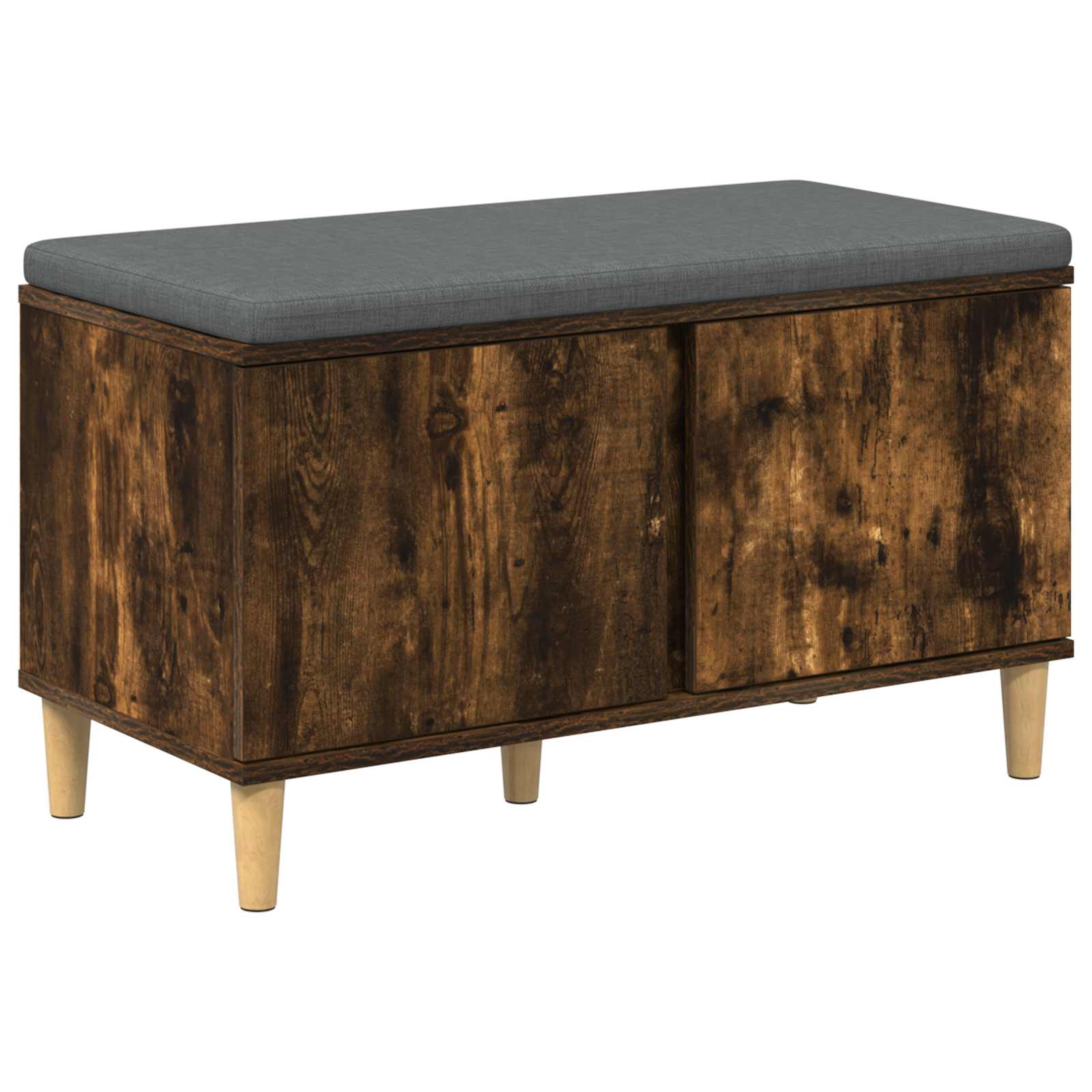 Thumbnail - vidaXL Flurbank mit Kissen mit Regal Geräucherte Eiche 80 x 38 x 46 cm