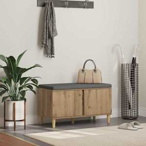 Haldna klop z blazino s polico Obrtni Hrast 80 x 38 x 46 cm