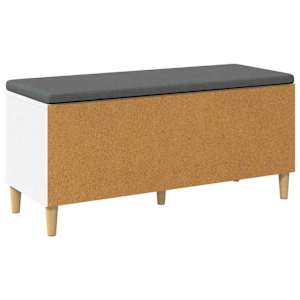 Chodbičková lavice s polštářem se dveřmi Bílý 100 x 38 x 46 cm - obrázek 8