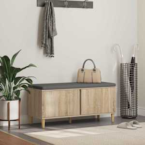 Haldna klop z blazino s polico Sonoma hrast 100 x 38 x 46 cm