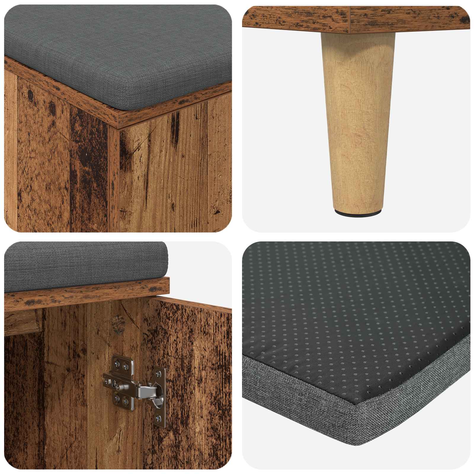 Haldna klop z blazino s shranjevanjem Star les 60 x 38 x 46 cm - slika 9