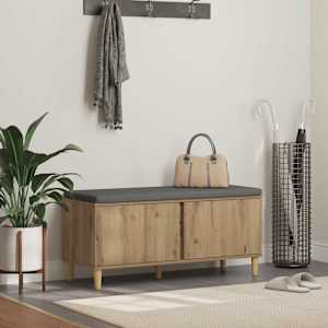 Haldna klop z blazino s polico Obrtni Hrast 100 x 38 x 46 cm