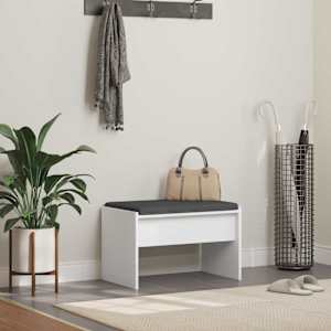 Haldna klop z blazino Bela 63 x 38 x 40 cm