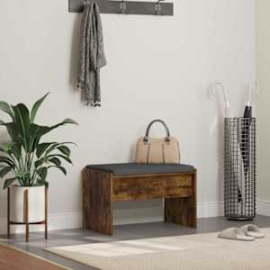 Haldna klop z blazino Dimljeni oreh 63 x 38 x 40 cm