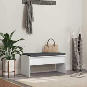 Haldna klop z blazino Bela 80 x 38 x 46 cm