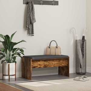 Haldna klop z blazino Dimljeni oreh 83 x 38 x 40 cm