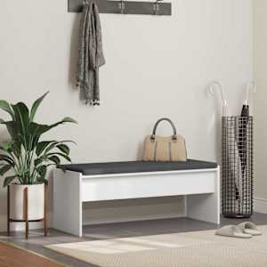 Haldna klop z blazino Bela 103 x 38 x 40 cm