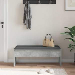 Chodbičková lavice s polštářem Betonově šedá 103 x 38 x 40 cm - obrázek 4