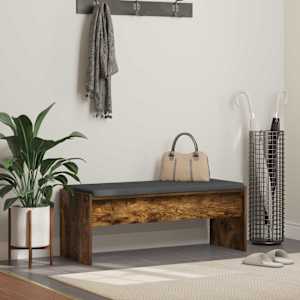 Haldna klop z blazino Dimljeni oreh 103 x 38 x 40 cm