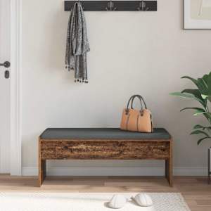 Chodbičková lavice s polštářem Staré dřevo 103 x 38 x 40 cm - obrázek 4