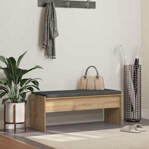 Haldna klop z blazino Umetni hrast 103 x 38 x 40 cm